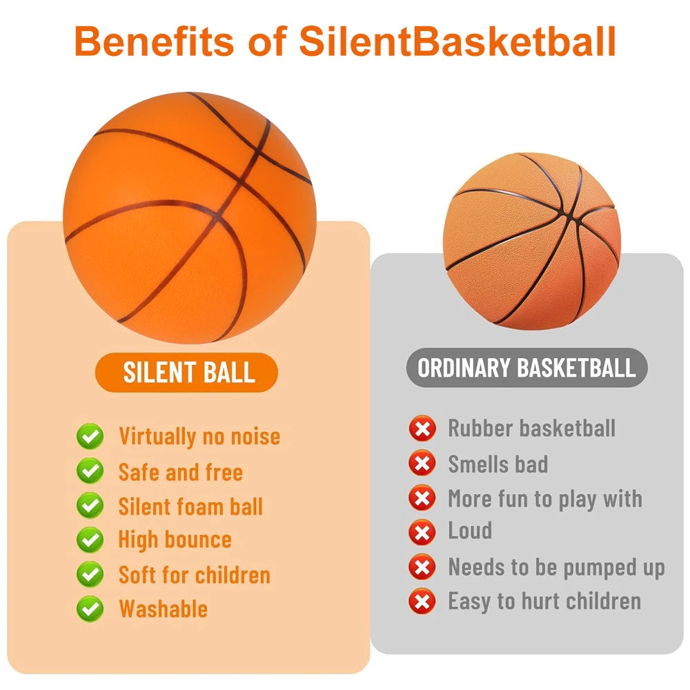 Bezgłośny piłka do koszykówki dla dzieci do użytku w pomieszczeniach, piankowa piłka do koszykówki, skacząca, bez hałasu, ściskana, wyciszona piłka, lekka piłka sportowa.